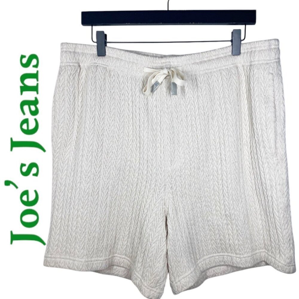 JOE'S JEANS Natural Collection Cream Ivory Knit‎ Sweater Shorts, Men's Size XL